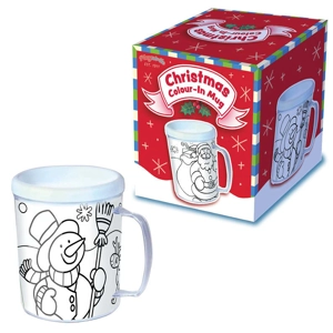 12 x Colour In Christmas Mugs