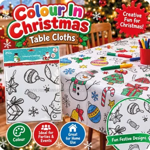 12 x Colour In Christmas Table Covers