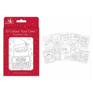 12 x Colour Your Own Christmas Cards 10pk