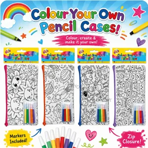 12 x Colour Your Own Pencil Cases