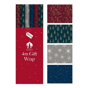 36 x Contemporary Christmas Gift Wrap Rolls 4m