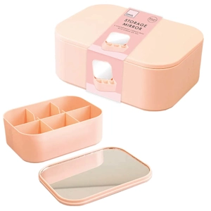 18 x Cosmetics Storage Box With Mirror