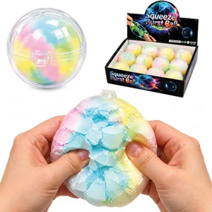 12 x Crackle Squishy Rainbow Balls