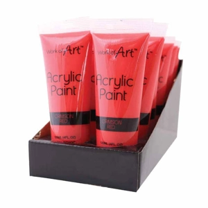 12 x Crimson Red Acrylic Paint 120ml