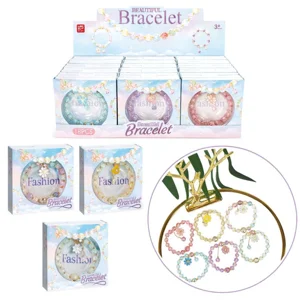 18 x Flower Charm Bead Bracelets