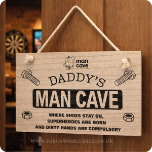 12 x Man Cave Wooden Door Signs