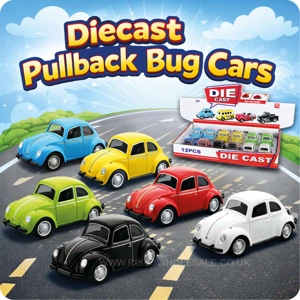 12 x Diecast Pullback Bug Cars