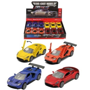 12 x Diecast Pullback Sports Cars 1:32