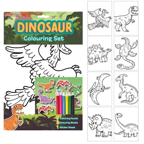 12 x Dinosaur Colouring Sets