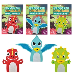 12 x Sew Your Own Dinosaur Hand Puppets