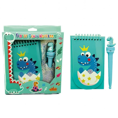 12 x Dinosaur Notepad & Fidget Pen Sets