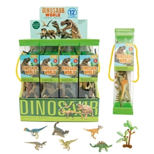 12 x Dinosaur World Animal Tubes