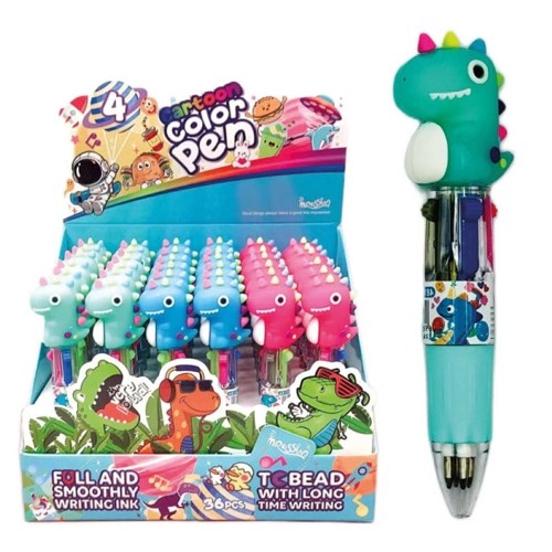 36 x Dinosaur Mini 4 Colour Pens