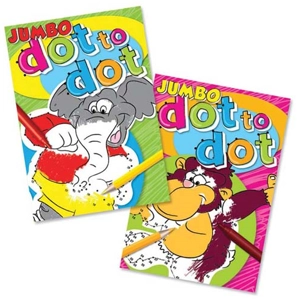 6 x Jumbo Dot To Dot Colouring Books