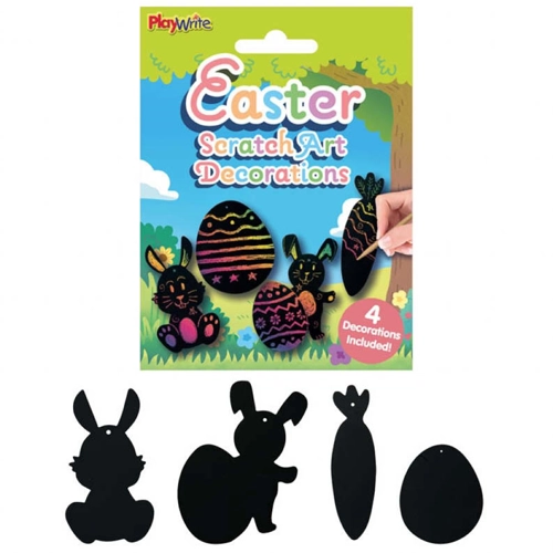 12 x Easter Scratch Art Decorations 4pk