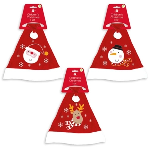 12 x Embroidered Kids Santa Hats