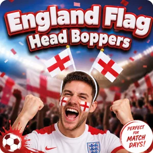 12 x England Flag Head Boppers
