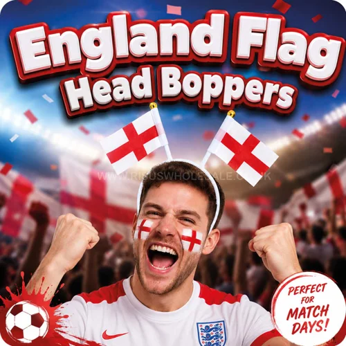 12 x England Flag Head Boppers