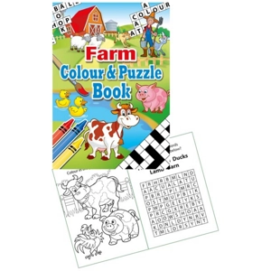 24 x Farm A6 Colour & Puzzle Books