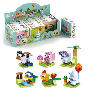12 x Farm Animal Building Brick Kits
