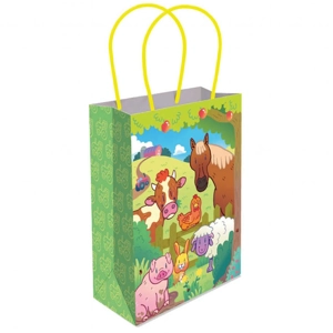 12 x Farm Paper Party Bag W/Handles