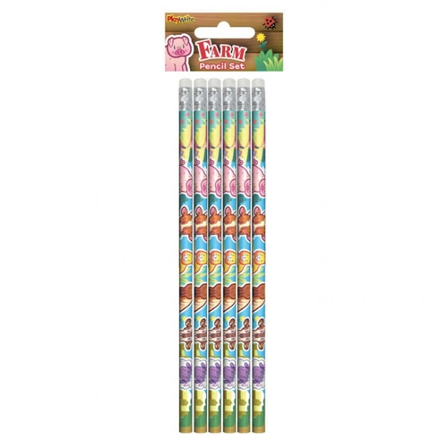 24 x Farm Animal Pencils 6pk