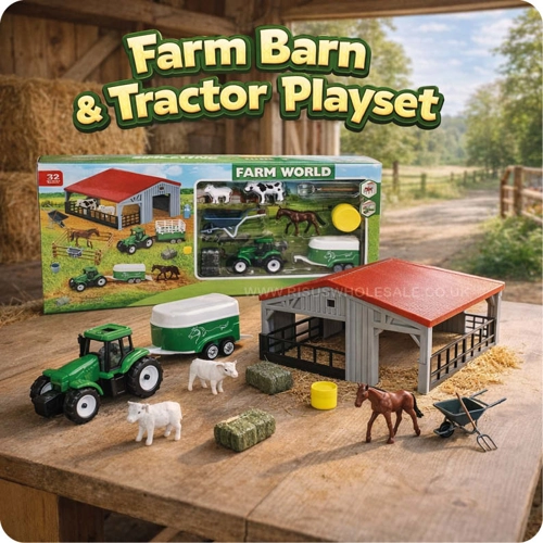 6 x Farm Barn & Tractor Playsets