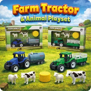 12 x Farm 5pc Tractor & Animal Playset