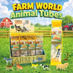 12 x Farm World Animal Tubes