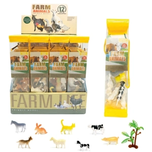 12 x Farm World Animal Tubes