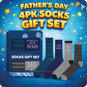12 x Father's Day 4pk Socks Gift Set