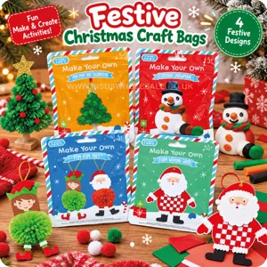 12 x Festive Christmas Craft Bags