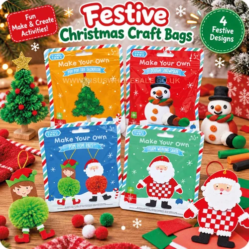 12 x Festive Christmas Craft Bags