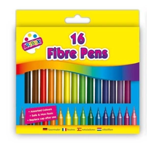12 x Fibre Felt Tip Pens 16pk