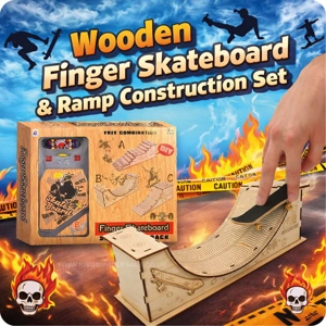 3 x Wooden Finger Skateboard & Ramp Kit