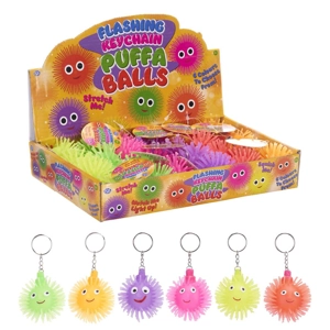 24 x Flashing Keychain Puffa Balls
