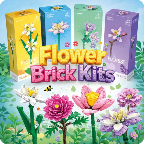 12 x Flower Building Brick Kits