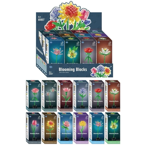 12 x Flower Building Brick Kits