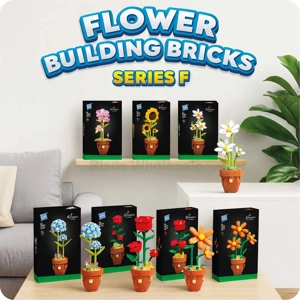 6 x Flower Building Brick Kits - Series F