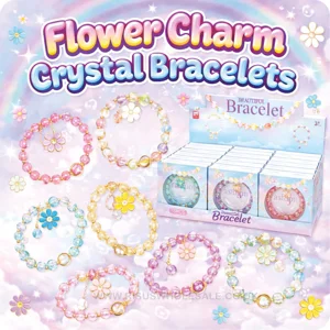 18 x Flower Charm Bead Bracelets