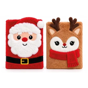 12 x Fluffy Christmas Notebooks 21cm