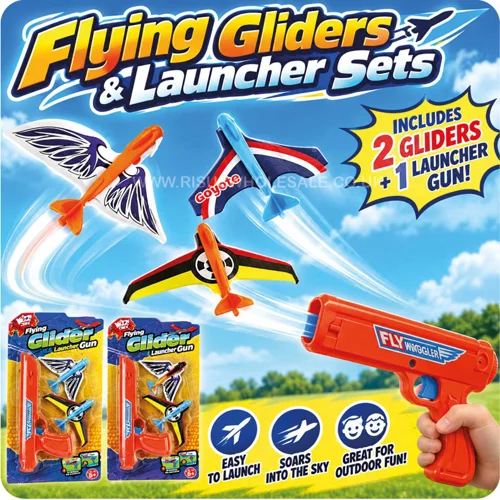 18 x Flying Gliders & Launcher Sets