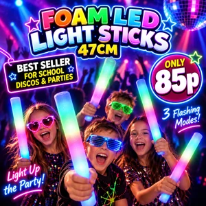 24 x Foam LED Light Sticks 47cm