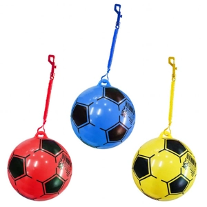 24 x Footballs With Spiral Keychain 22.5cm