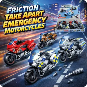 8 x Friction Take Apart Emergency Motorcycles