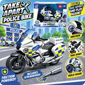 6 x Police Rescue Friction Take Apart Bikes