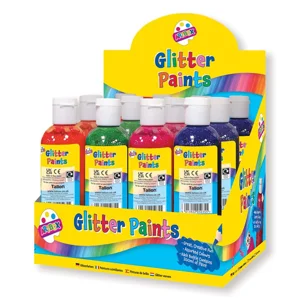 12 x Glitter Craft Paints 200ml