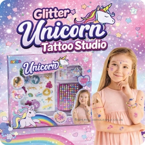 6 x Glitter Unicorn Tattoo Studio