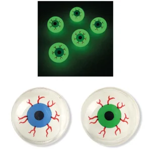 100 x Glow In The Dark Eyeball Bouncy Balls 32mm
