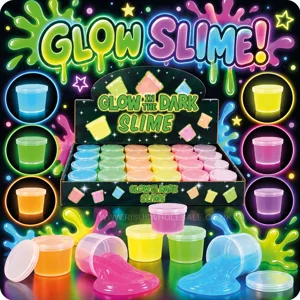 24 x Glow In The Dark Slime Tubs 4cm
